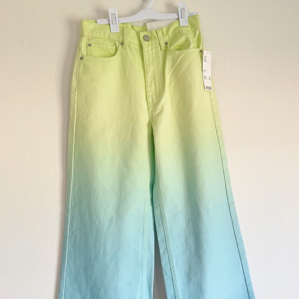 sold out BDG green to blue ombré high rise wide legged jeans!!